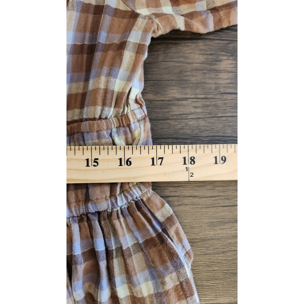 Madewell Brown Plaid Long Sleeve Midi Dress - Picture 7 of 8